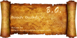 Bosch Oszkár névjegykártya